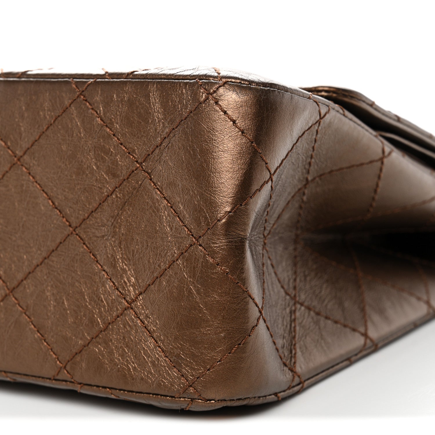 Metallic Aged Calfskin Quilted 2.55 Reissue 226 Flap Bronze