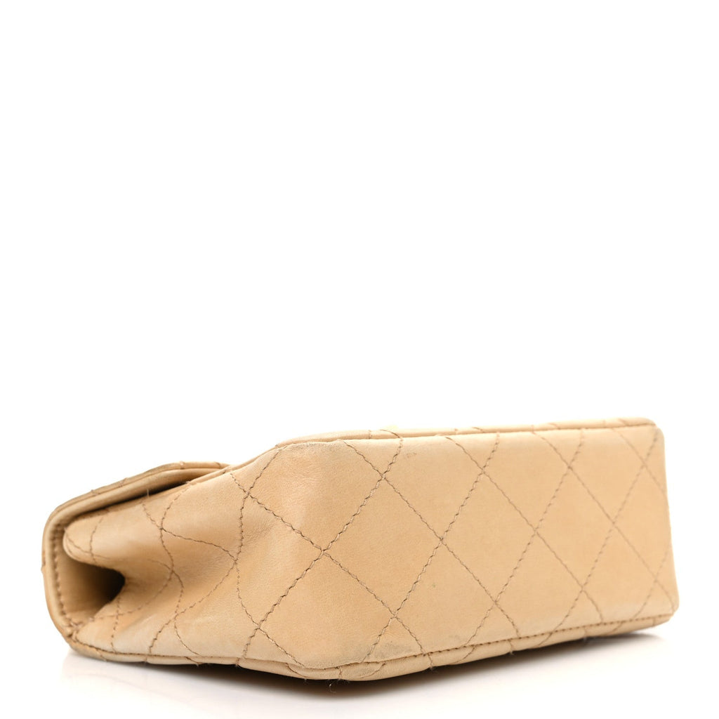 Lambskin Quilted Bekko Resin Mini Square Flap Beige