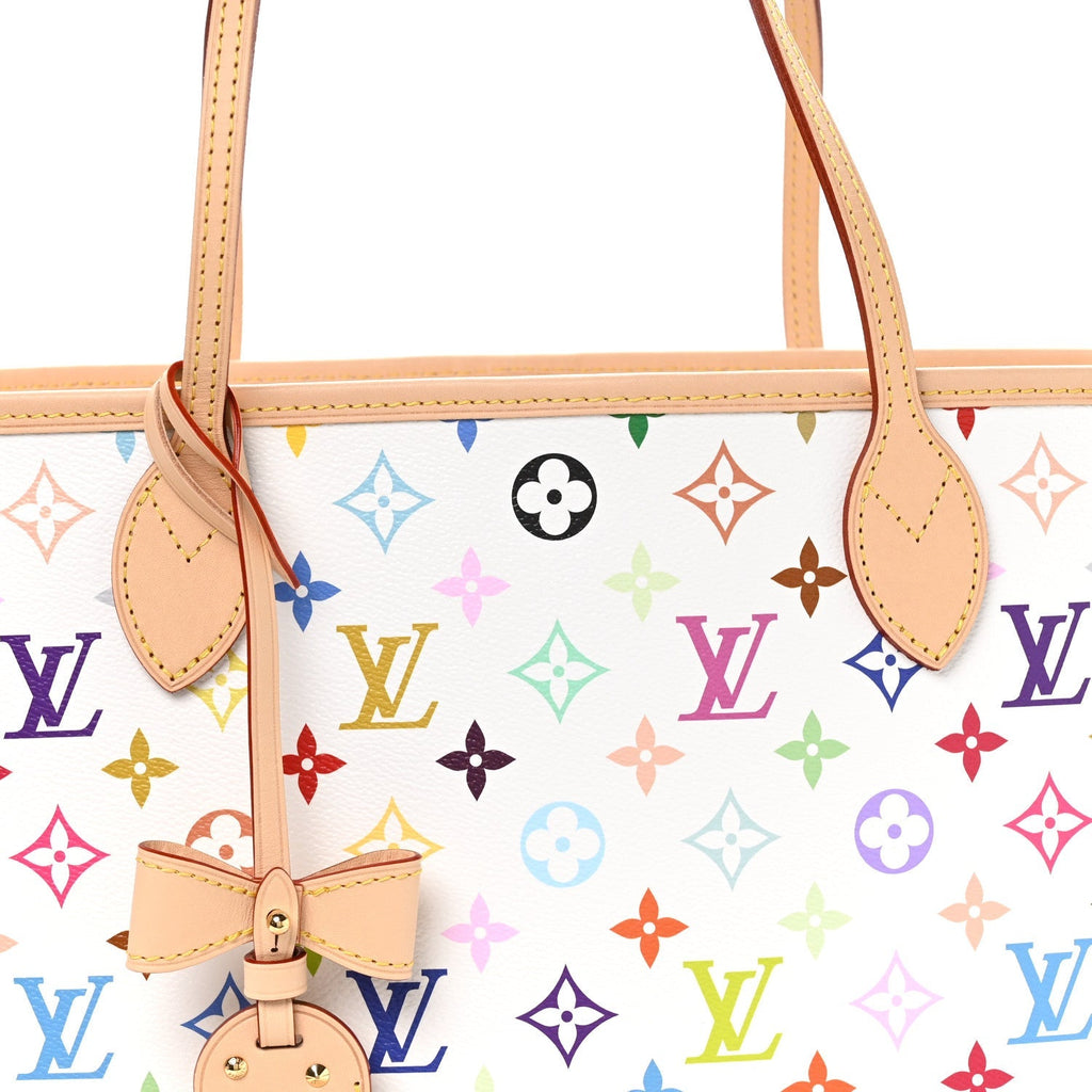 LV X TM Monogram Multicolor Neverfull MM White