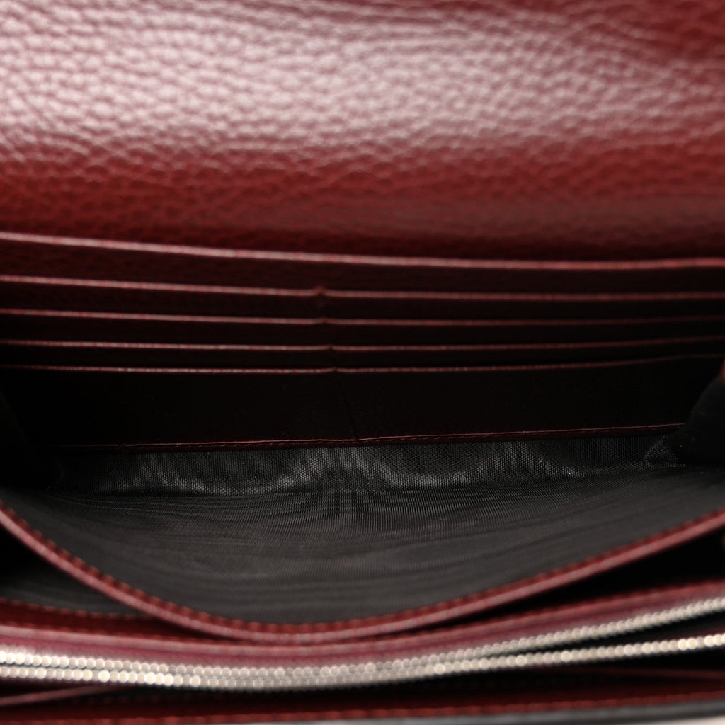 Dollar Calfskin Crystal Mini Dionysus Chain Wallet Vintage Bordeaux