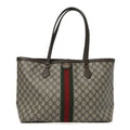 GG Supreme Monogram Medium Ophidia Shopping Tote Brown