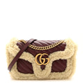 Azalea Calfskin Wool Matelasse Diagonal Small GG Marmont Shoulder Bag Sand Desert