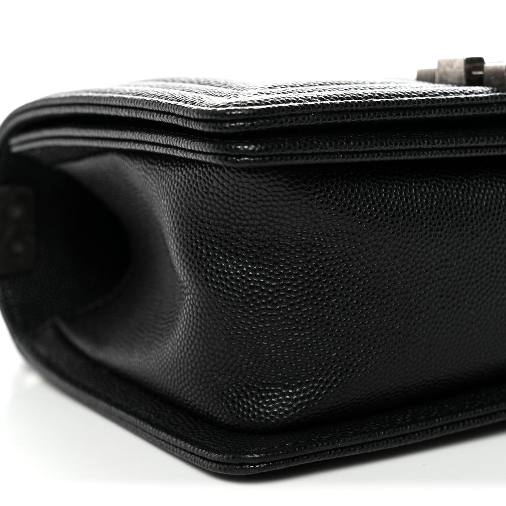 Caviar Quilted Small Boy Flap Black