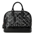 Patent Calfskin Laced Monogram Alma PM Black