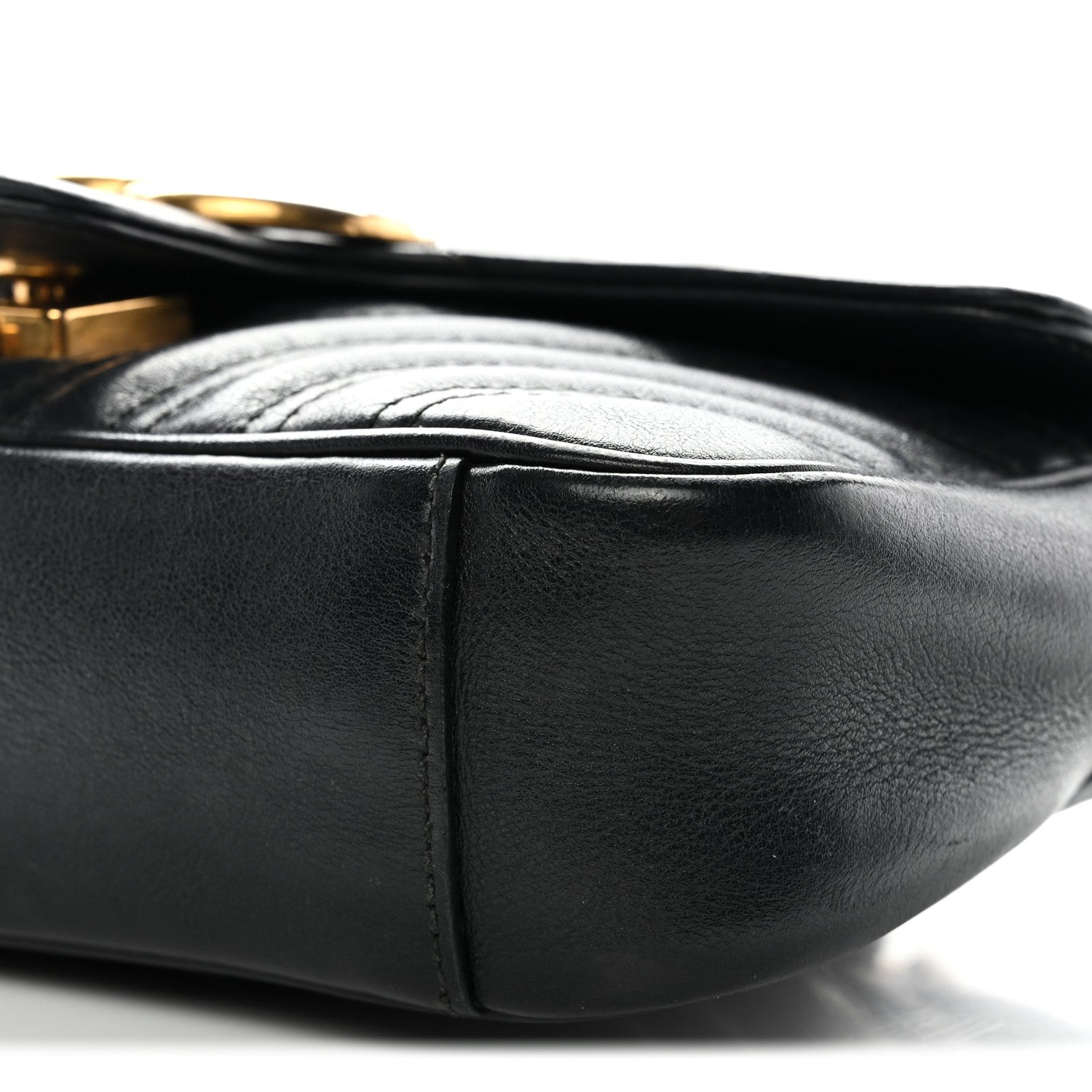 Calfskin Matelasse Mini GG Marmont Shoulder Bag Black