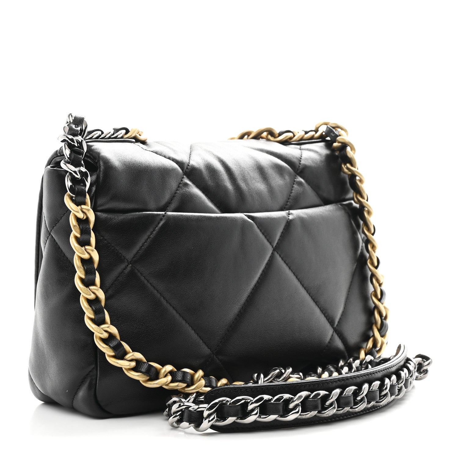 Lambskin Quilted Medium Chanel 19 Flap Black