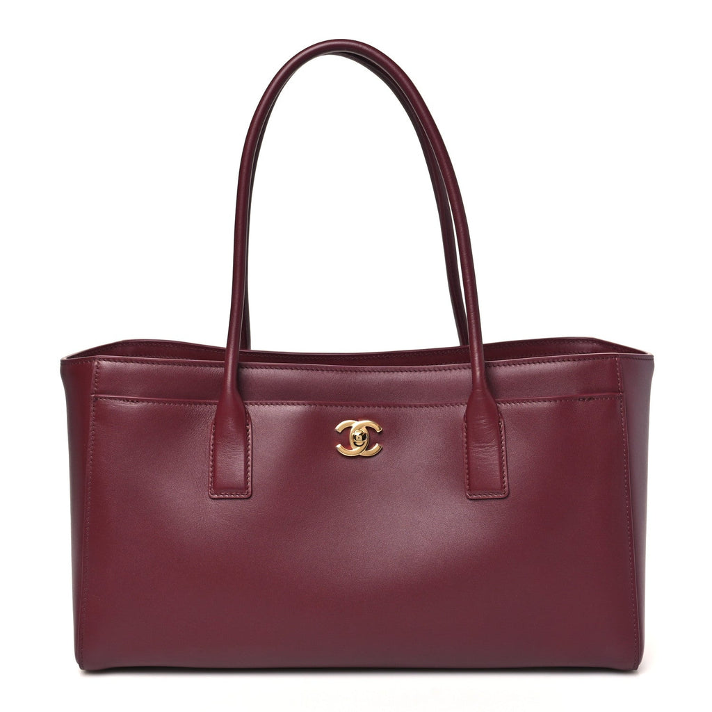 Calfskin Archetype Small Shopping Tote Dark Burgundy