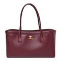 Calfskin Archetype Small Shopping Tote Dark Burgundy