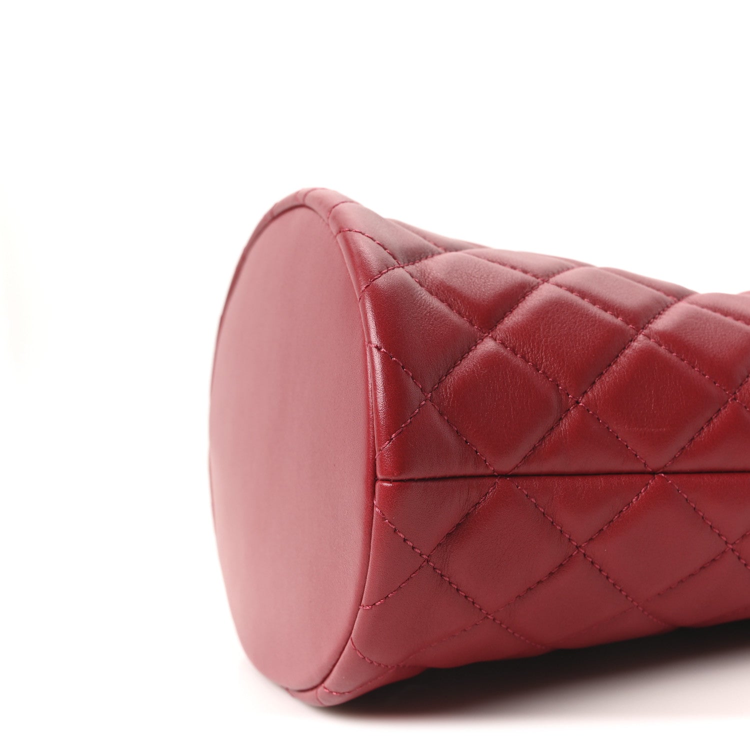 Calfskin Quilted Boy Bucket Bag Red