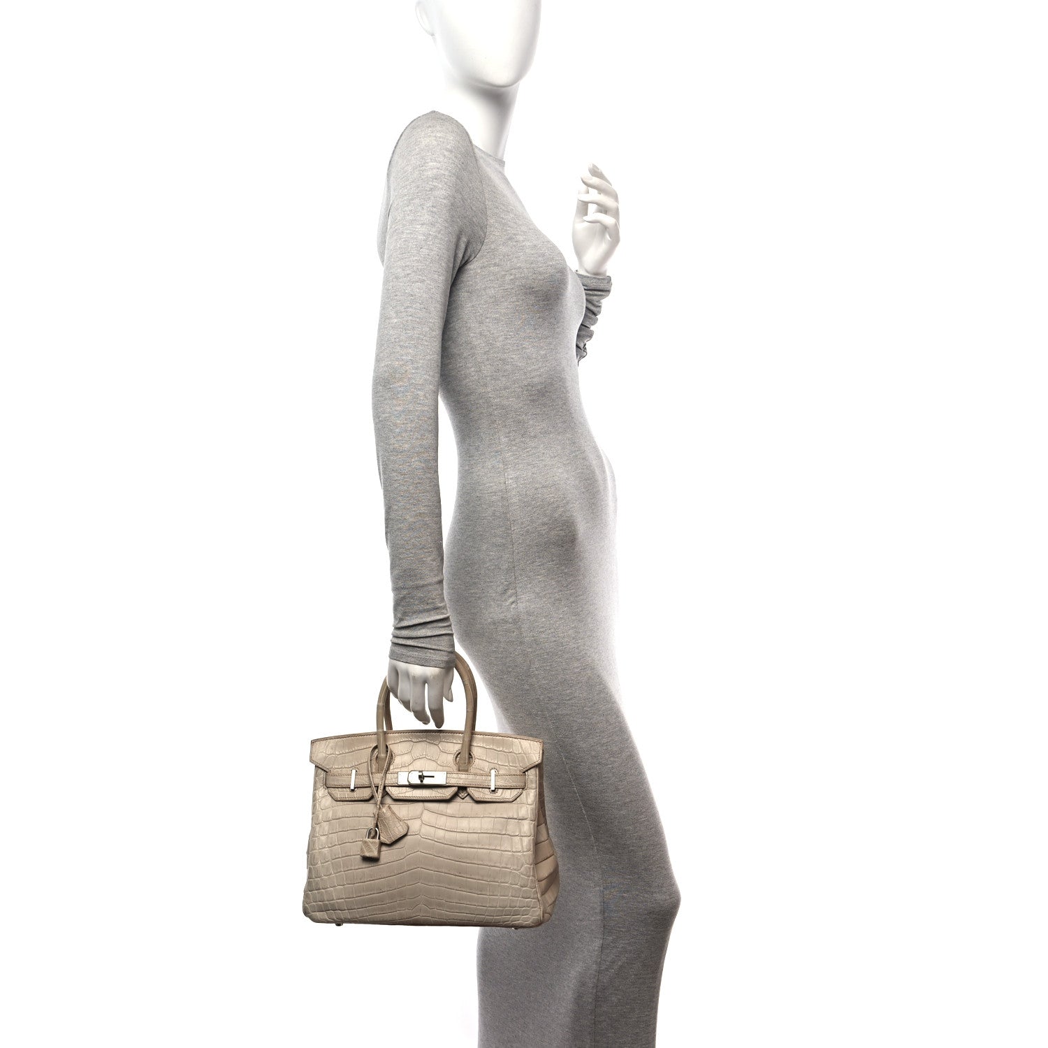 Matte Niloticus Crocodile Birkin 30 Parchemin