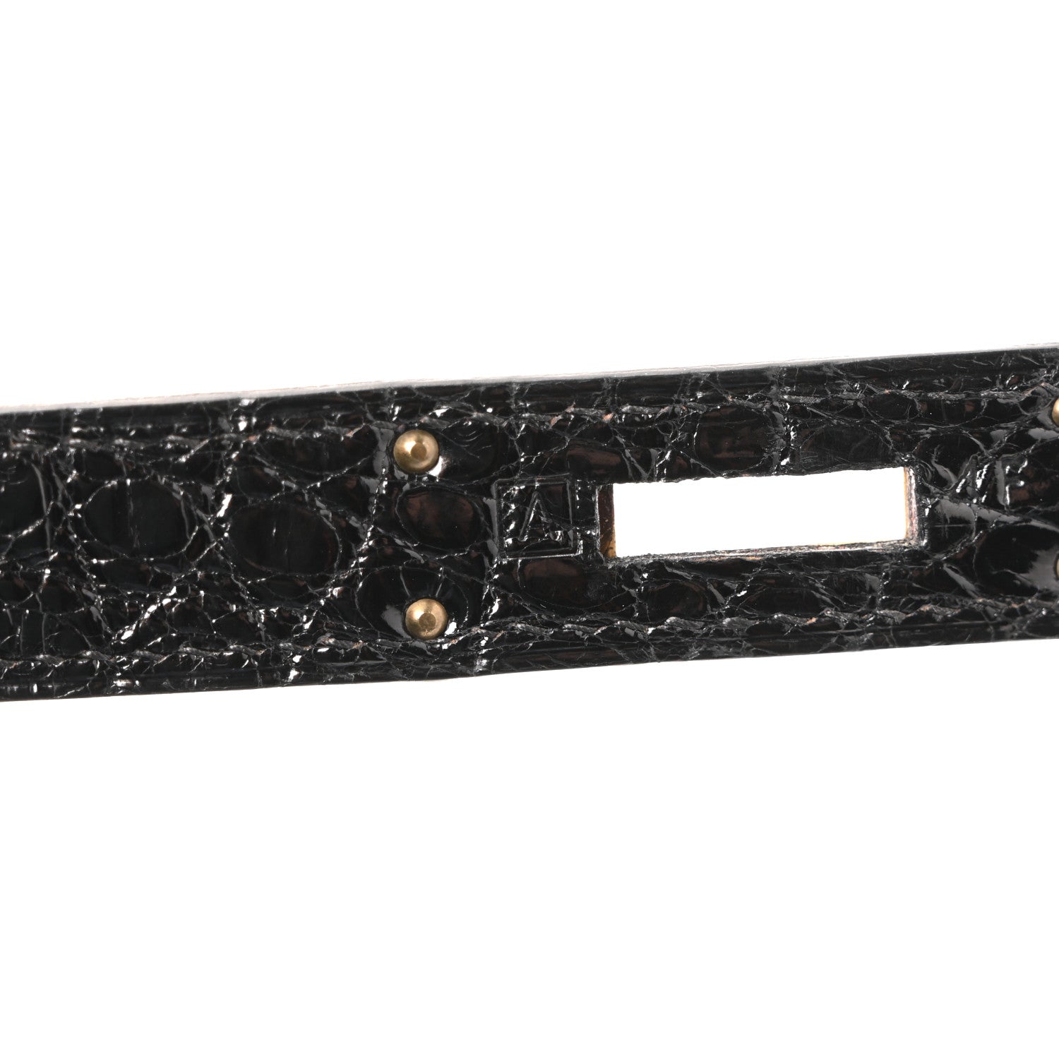 Shiny Alligator Kelly Sellier 32 Black