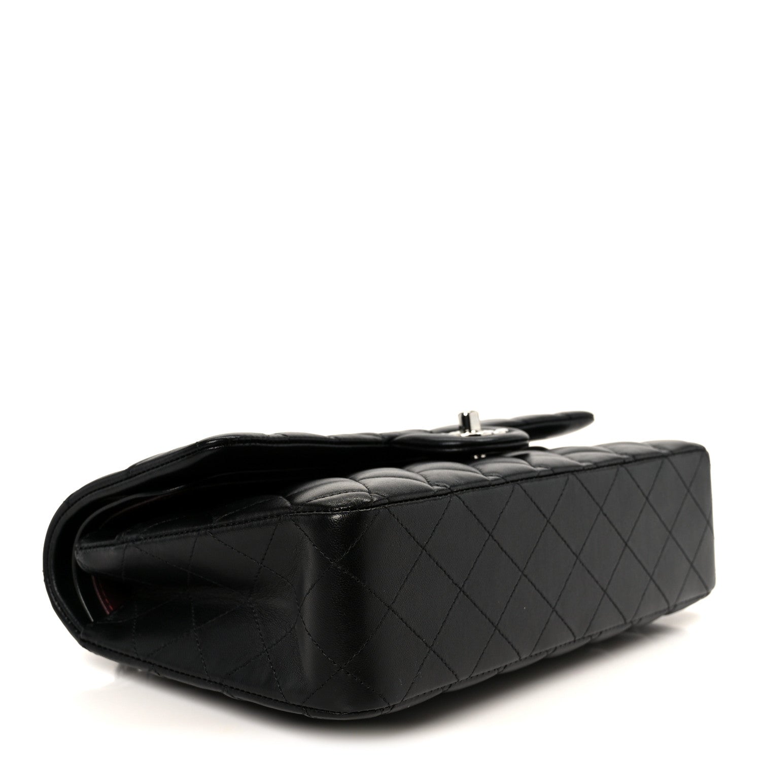Lambskin Quilted Medium Double Flap Black