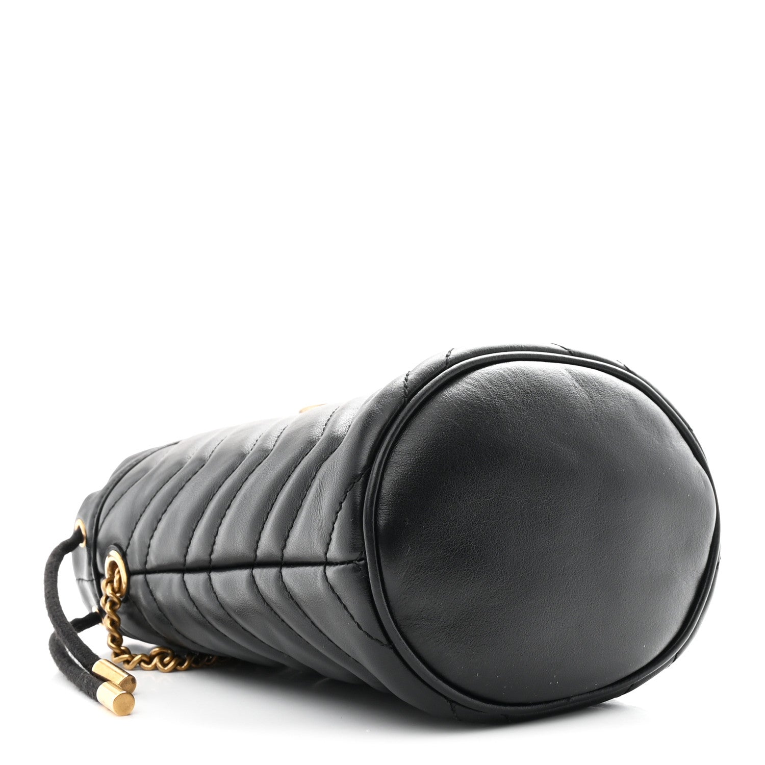 Calfskin Matelasse Mini GG Marmont 2.0 Bucket Bag Black