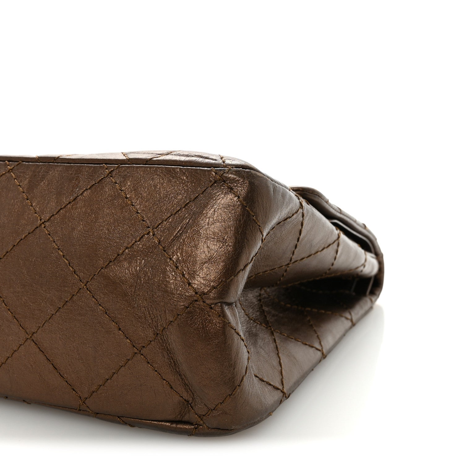 Metallic Aged Calfskin Quilted 2.55 Reissue 227 Flap Bronze