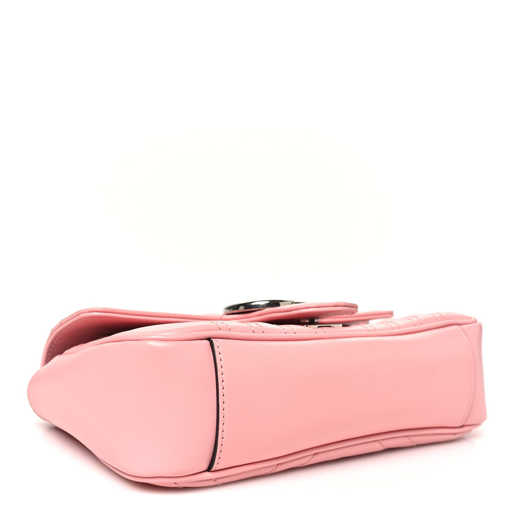 Calfskin Matelasse Mini GG Marmont Shoulder Bag  Wild Rose