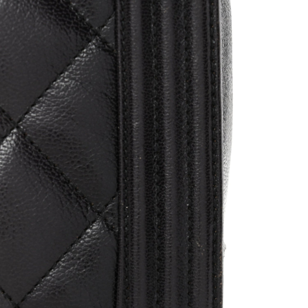 Goatskin Ombre Faded Quilted Large Boy Flap Grey