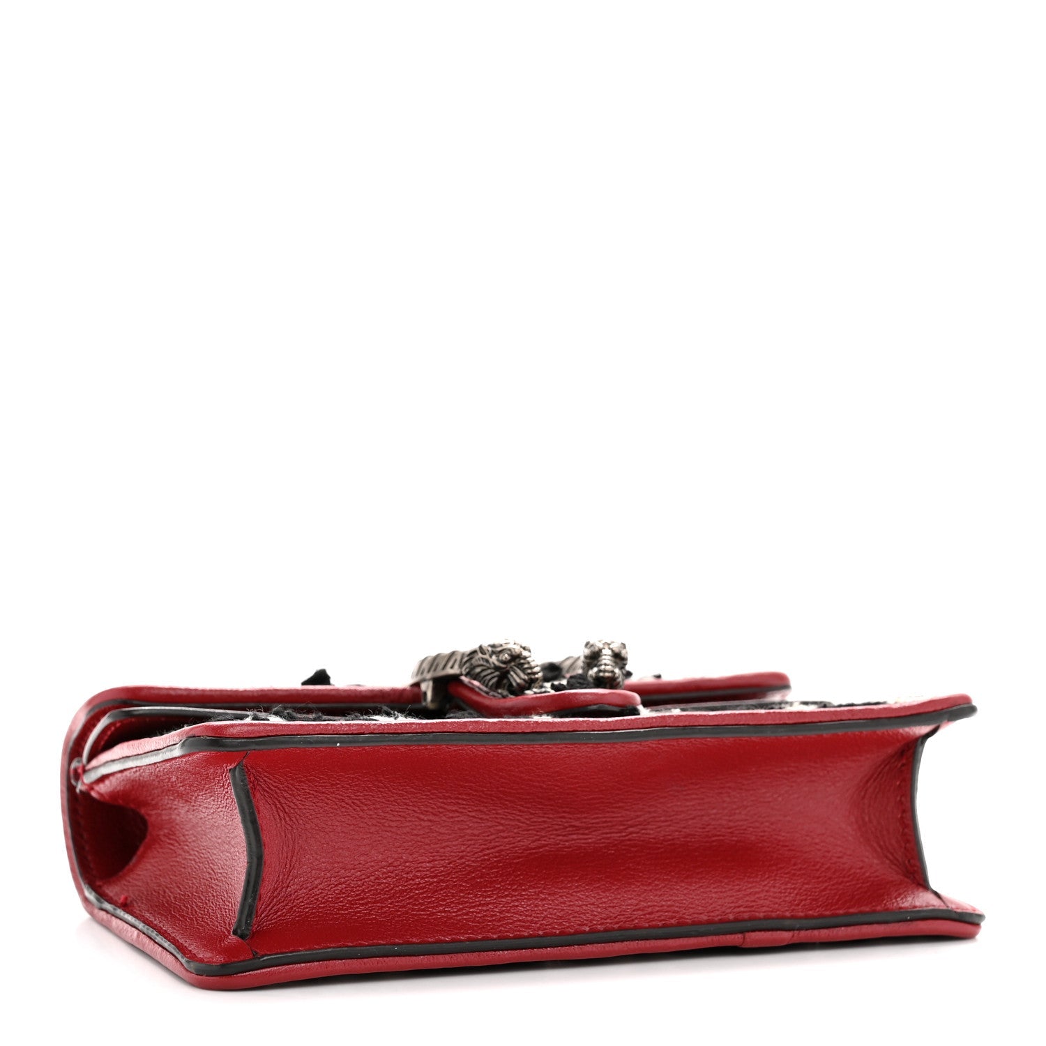 Tweed GG Monogram Super Mini Dionysus Shoulder Bag Black White Romantic Cherry