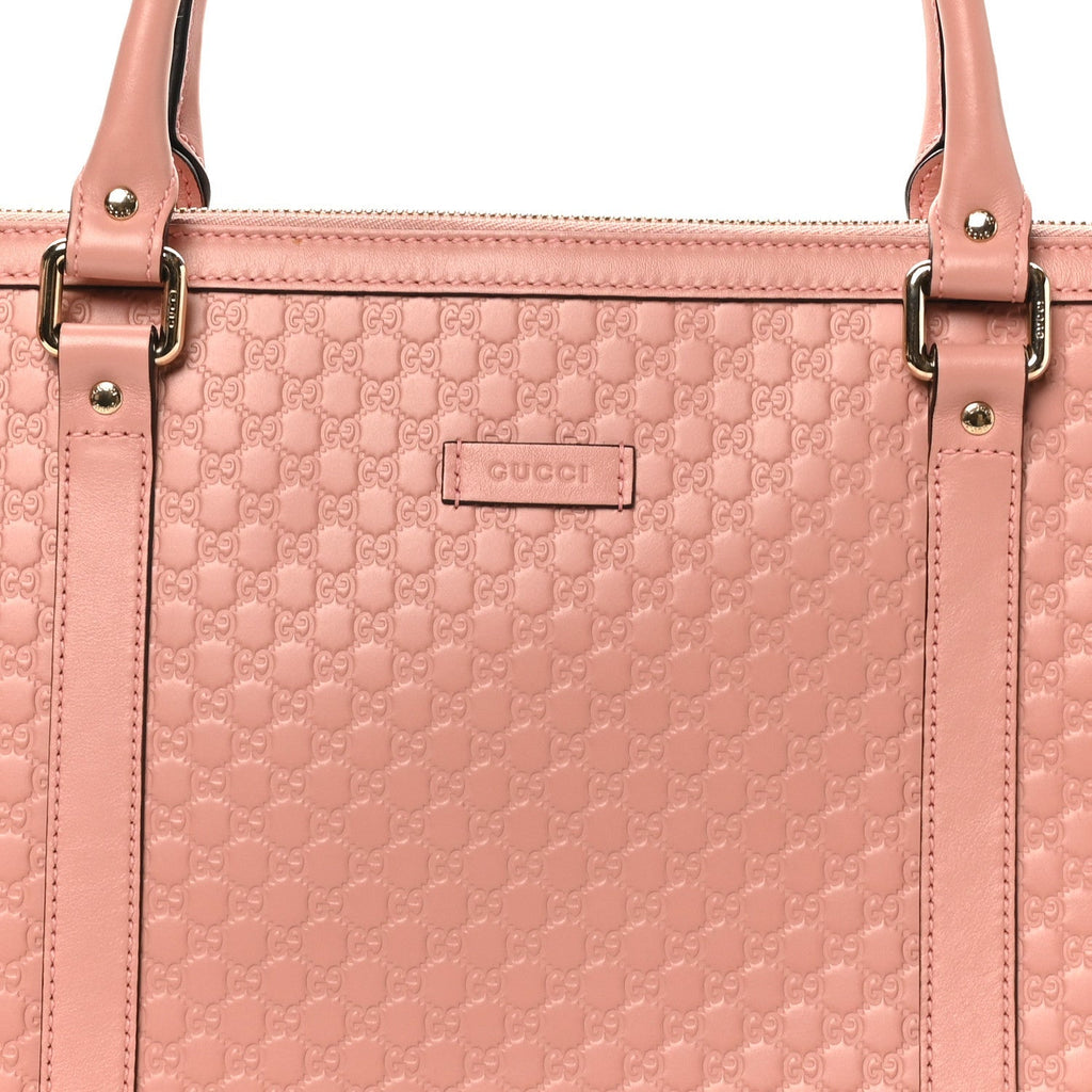 Soft Microguccissima Medium Zippered Satchel Soft Pink