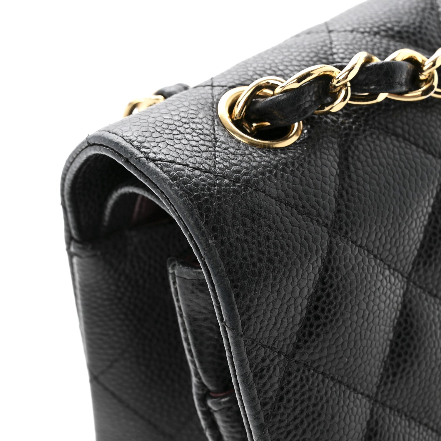 Caviar Quilted Jumbo Double Flap Black
