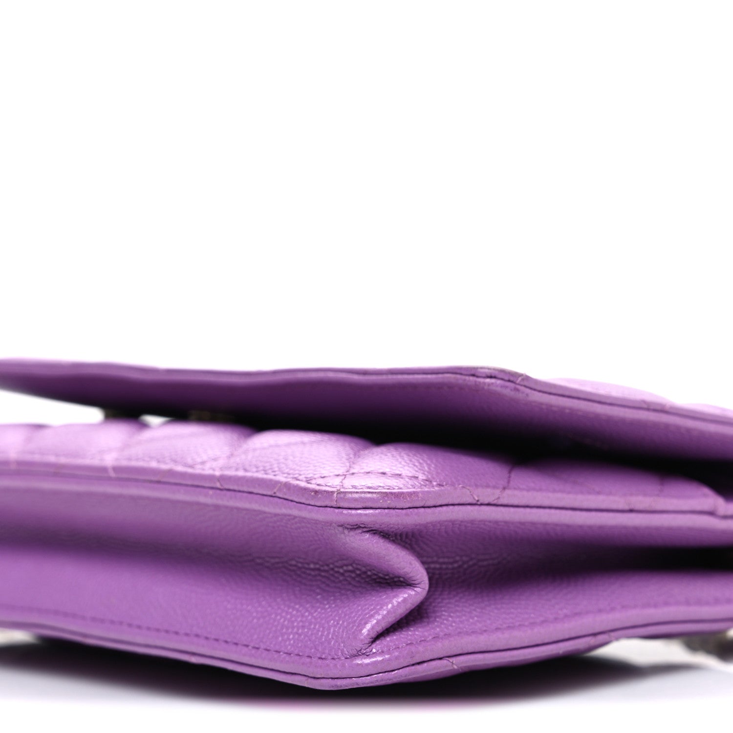 Caviar Quilted Wallet On Chain WOC Purple