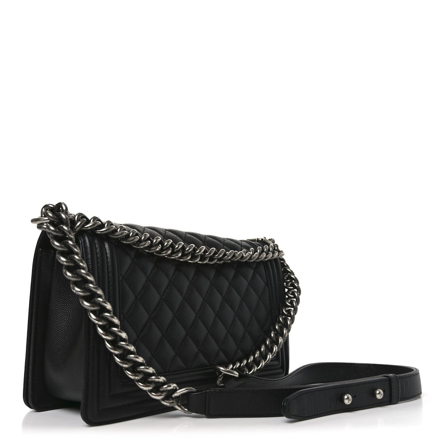 Caviar Quilted Medium Boy Flap Black