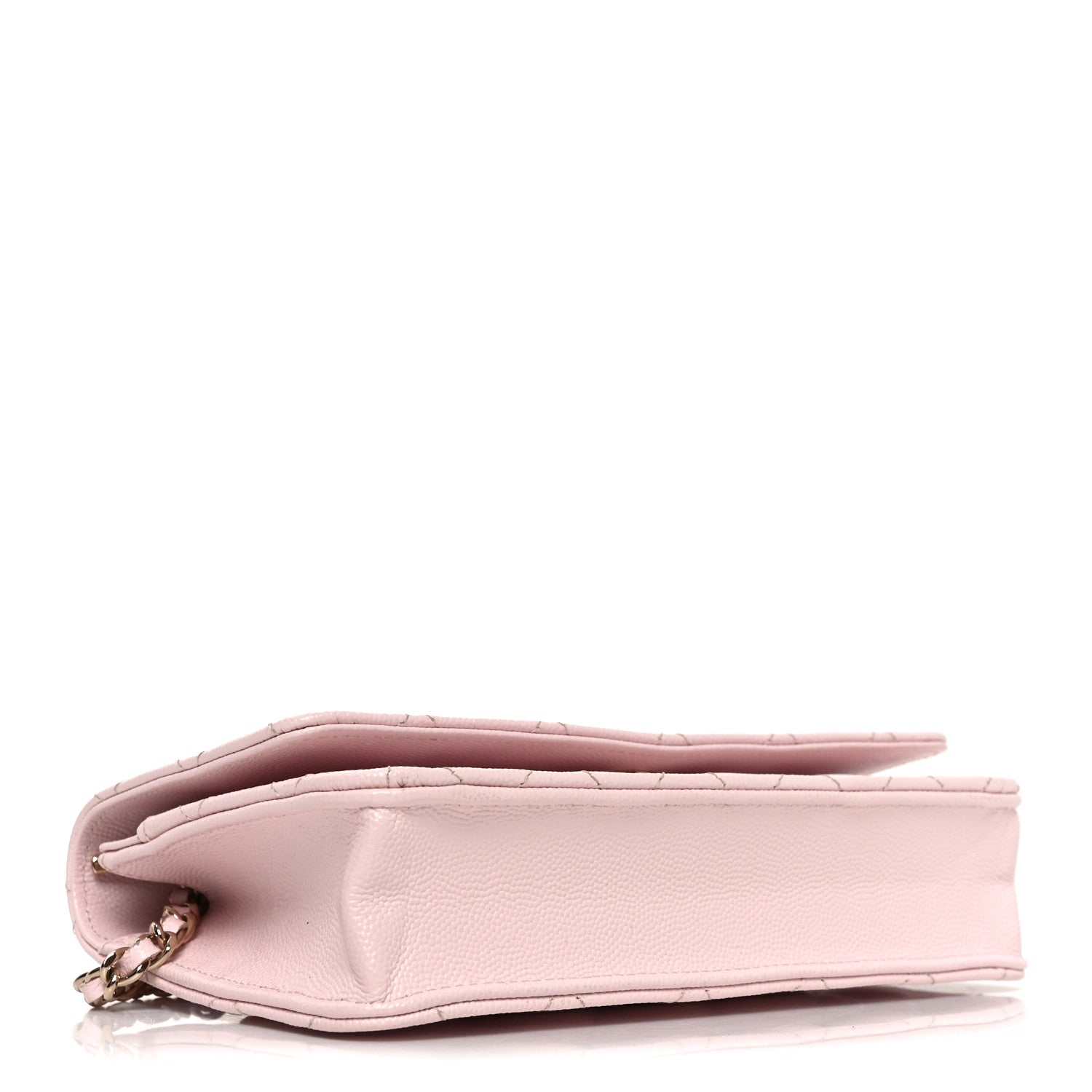 Caviar Quilted Wallet on Chain WOC Light Pink