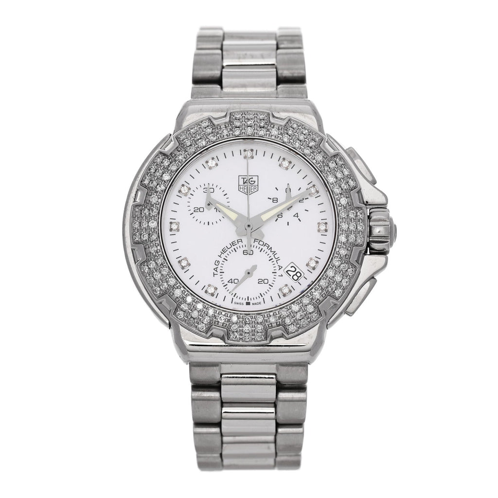 Stainless Steel Diamond Bezel Mother of Pearl 36mm Formula 1 Lady Quartz Watch CAC1310