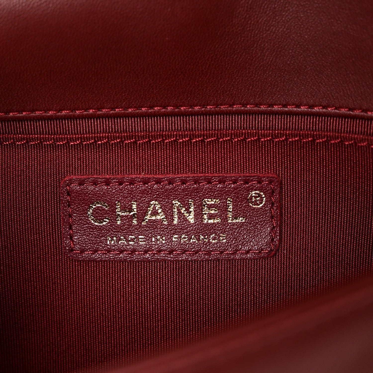 Lambskin Quilted Small Boy Flap Dark Red