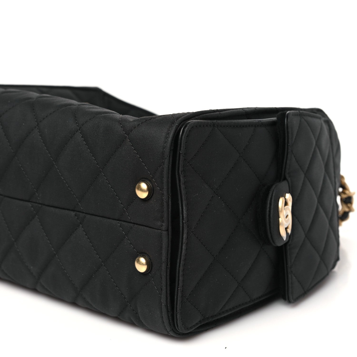 Canvas Quilted Small Chanel 25 Handbag Black