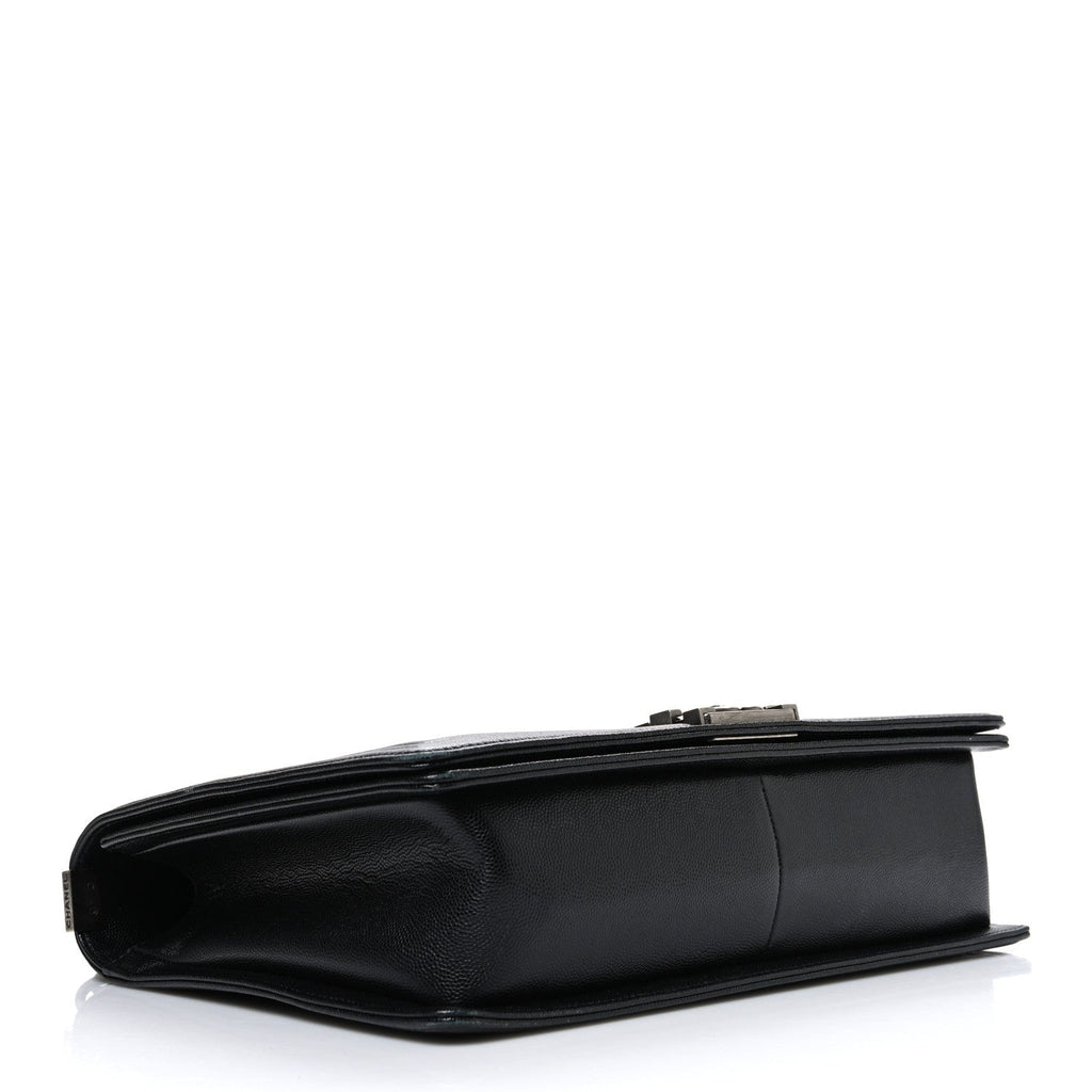 Caviar Quilted Large Boy Flap Black
