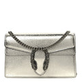 Metallic Calfskin Super Mini Dionysus Shoulder Bag Silver