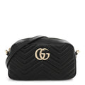 Calfskin Matelasse Small GG Marmont Camera Bag Black