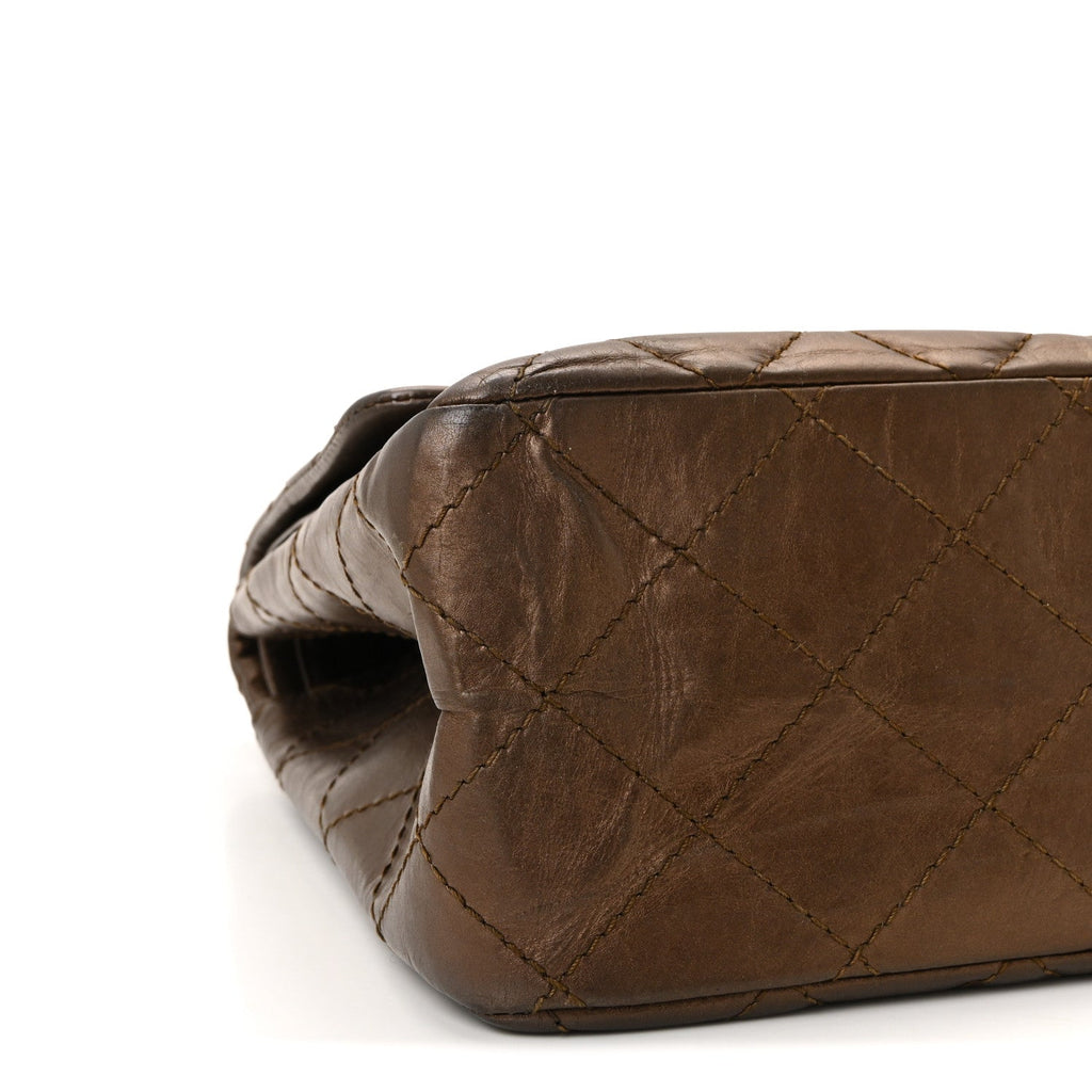 Metallic Aged Calfskin Quilted 2.55 Reissue 227 Flap Bronze