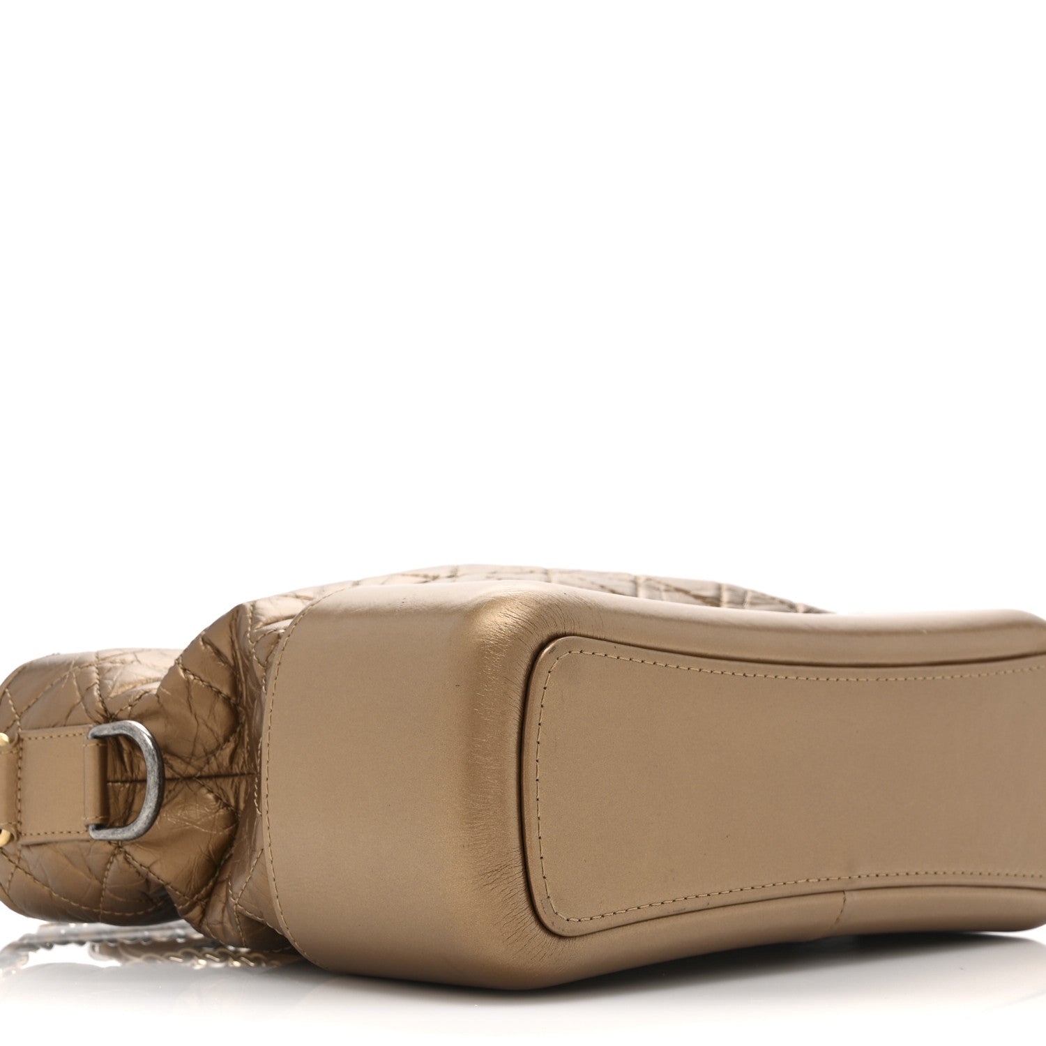 Metallic Aged Calfskin Quilted Medium Gabrielle  Bronze