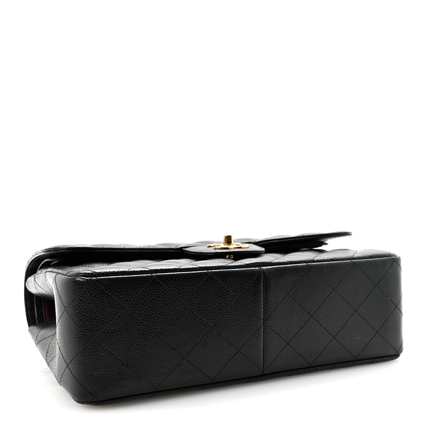 Caviar Quilted Jumbo Double Flap Black