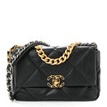 Lambskin Quilted Medium Chanel 19 Flap Black