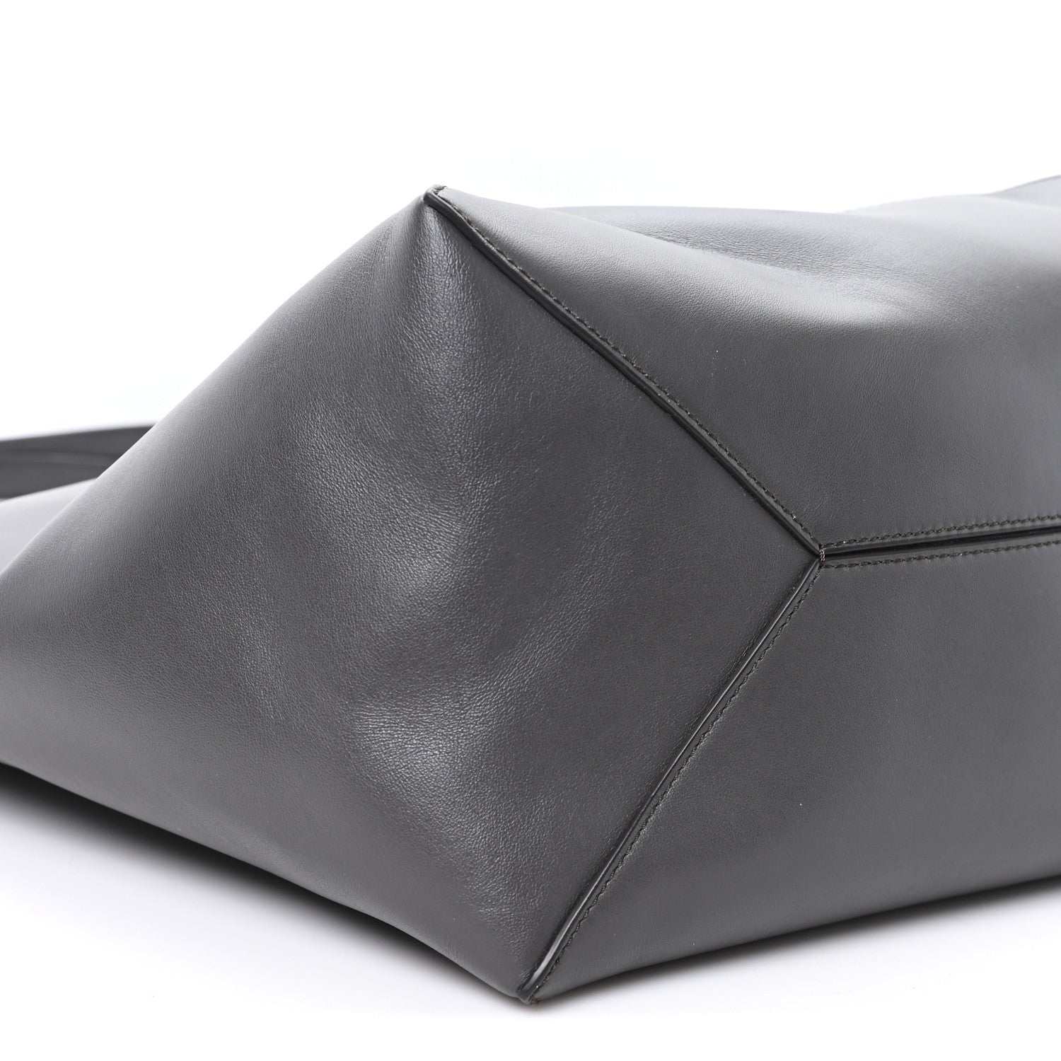 Shiny Calfskin Large Puzzle Fold Tote Dark Grey
