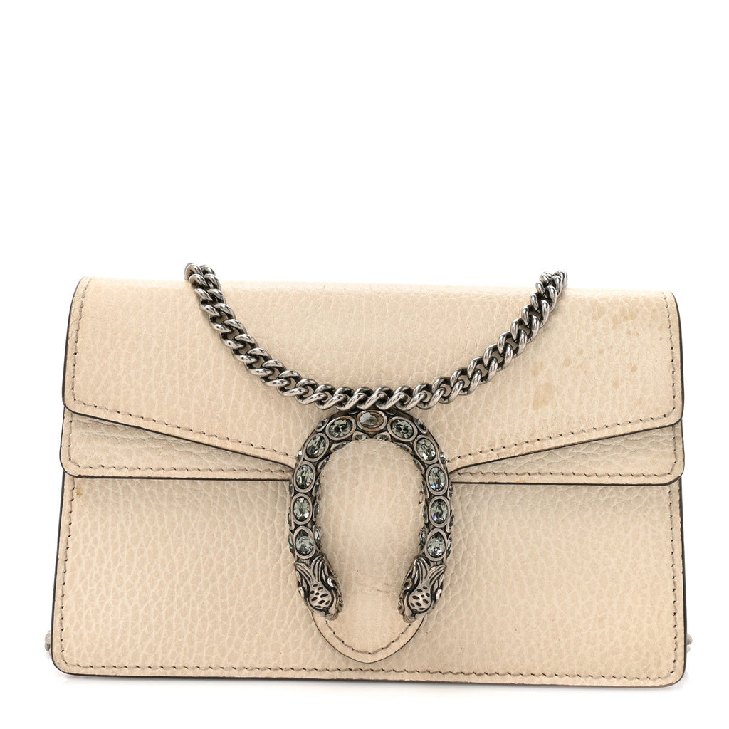 Dollar Calfskin Crystal Super Mini Dionysus Shoulder Bag Mystic White Black Diamond