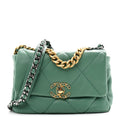 Lambskin Quilted Medium Chanel 19 Flap Green