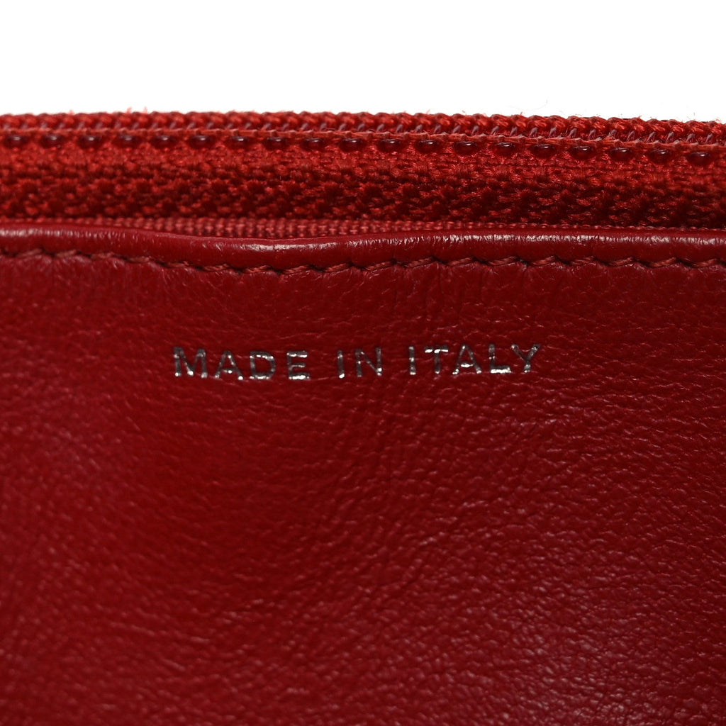 Lambskin Quilted Wallet On Chain WOC Red