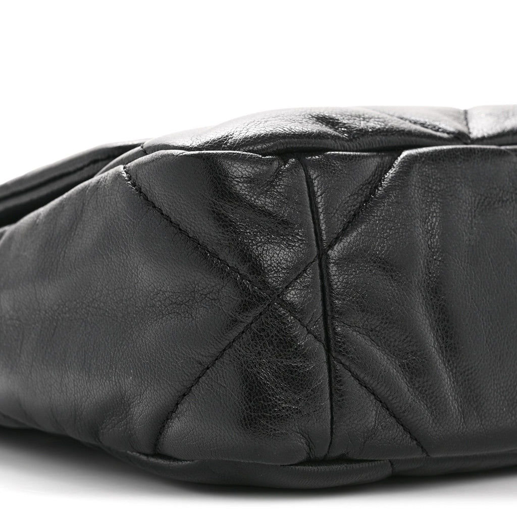Goatskin Quilted Medium Chanel 19 Flap Black