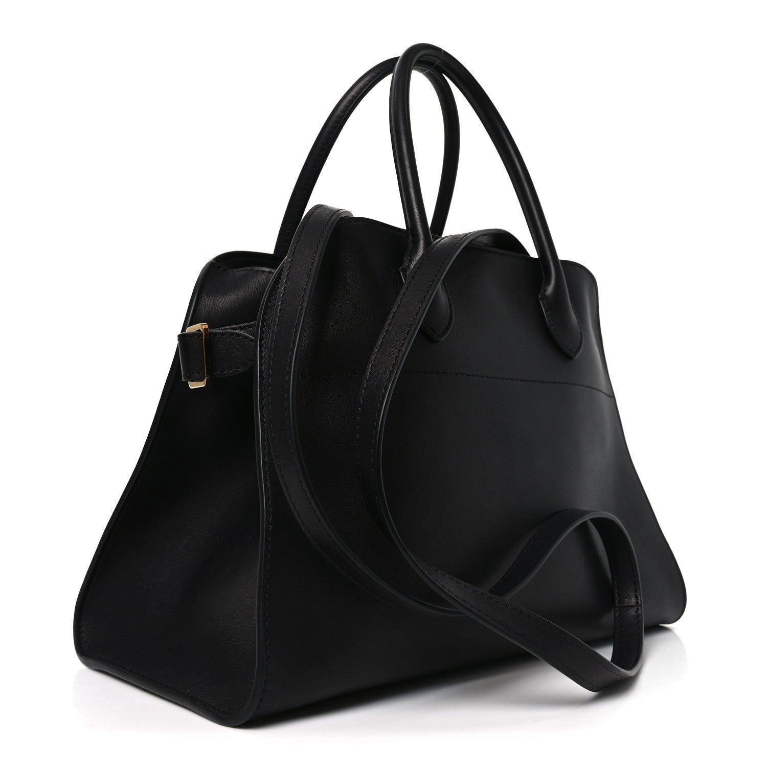 Polished Saddle Calfskin Soft Margaux 12 Black