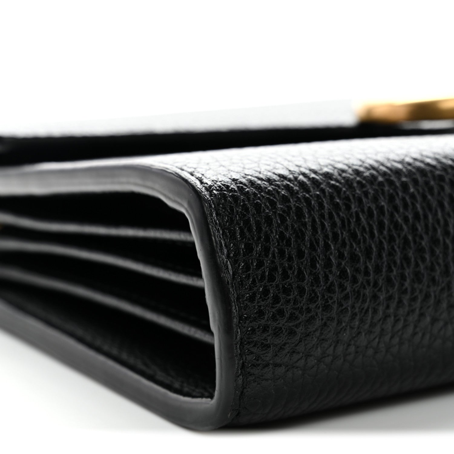 Calfskin GG Marmont Chain Wallet Black