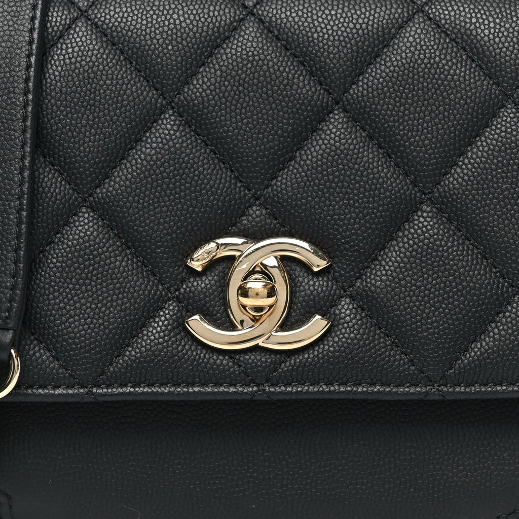 Caviar Quilted Small Business Affinity Flap Black
