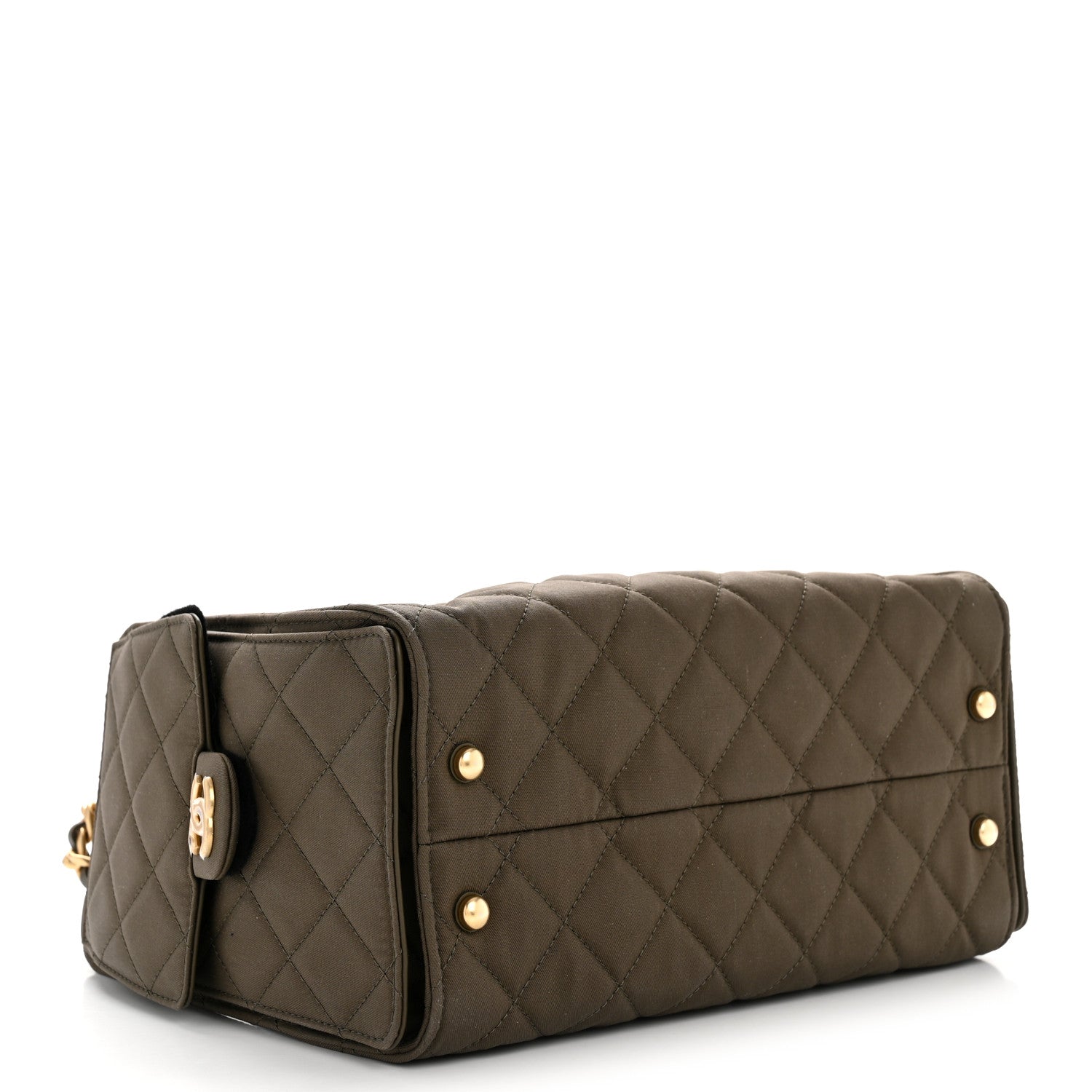 Canvas Quilted Small Chanel 25 Handbag Khaki
