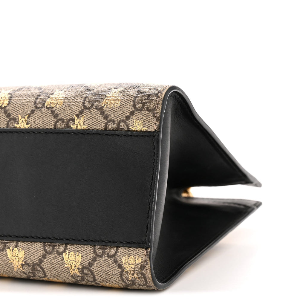 GG Supreme Monogram Bees Small Padlock Tote Beige Oro Black