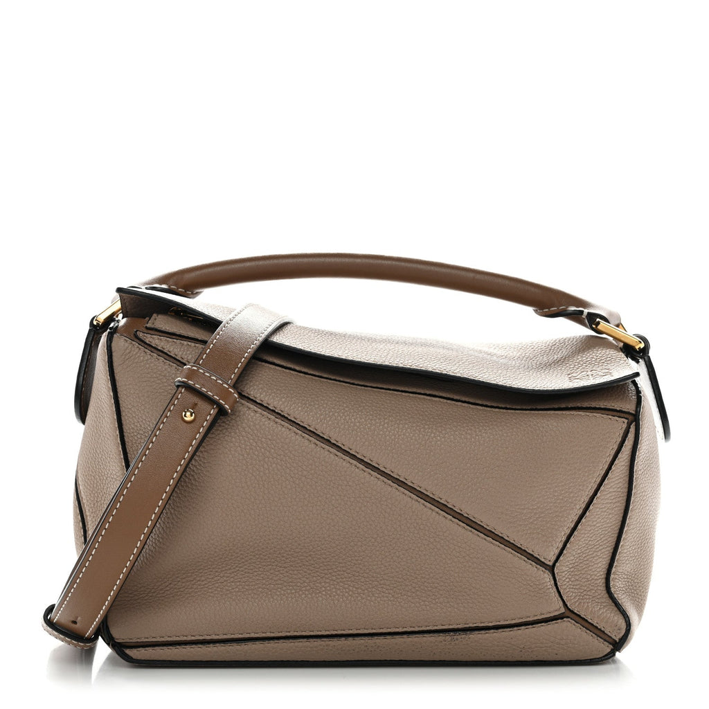 Grained Calfskin Small Puzzle Bag Sand Mink