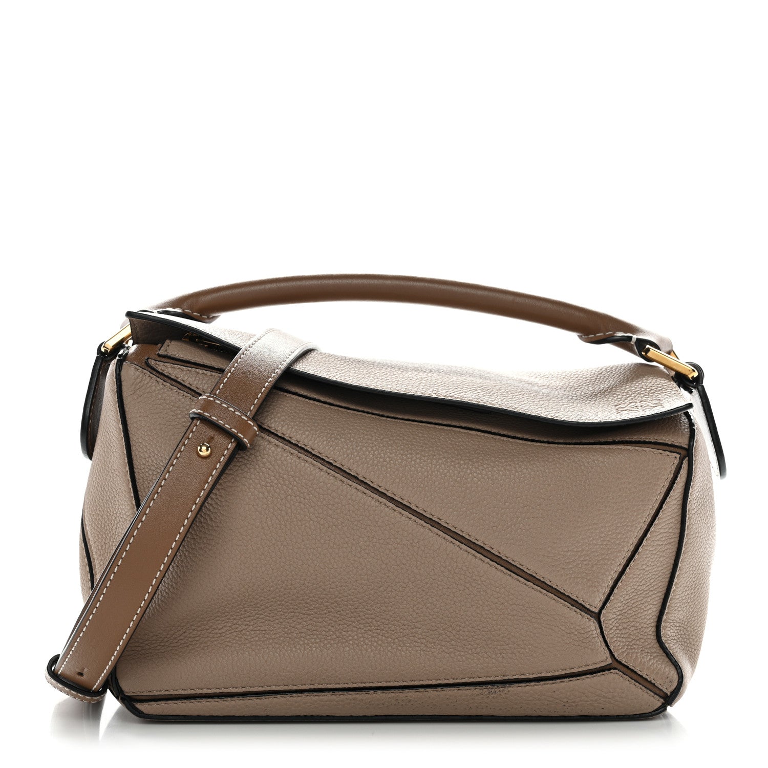 Grained Calfskin Small Puzzle Bag Sand Mink