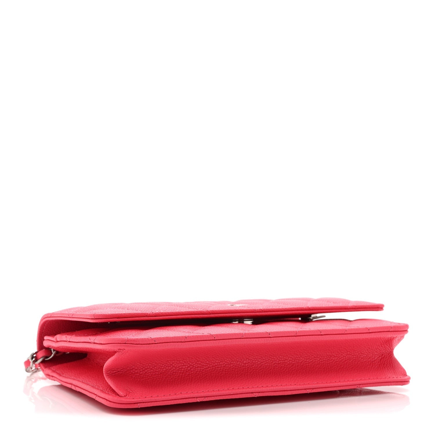 Caviar Quilted Wallet on Chain WOC Dark Pink