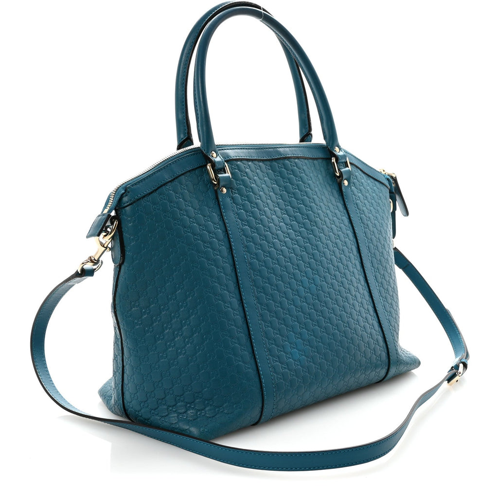 Soft Microguccissima Dome Satchel Deep Cobalt